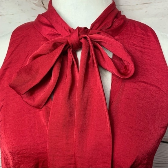 BCBGMAXAZRIA Tie Neck Ruffle Tank Top - Picture 3 of 9